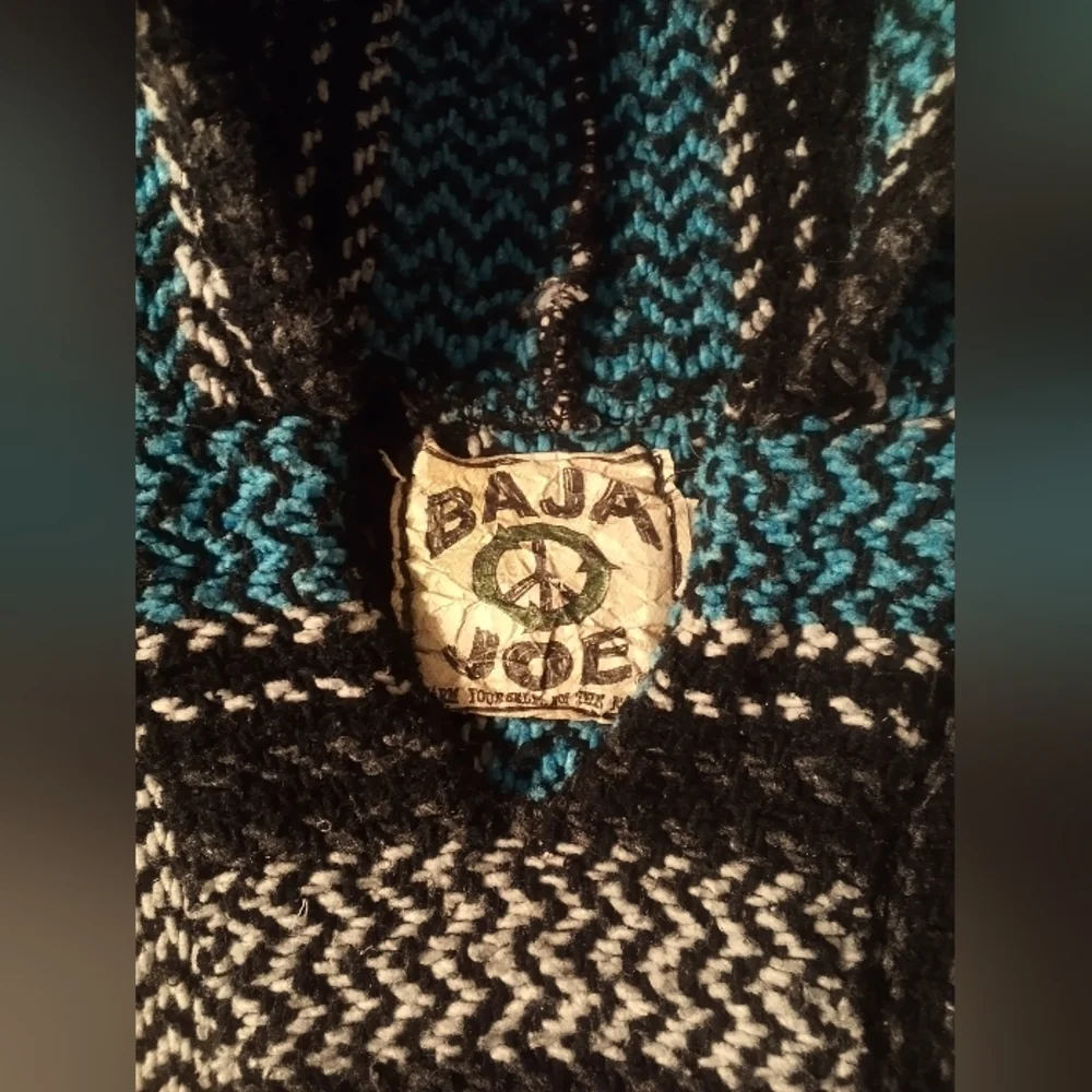 Black Blue & Gray Baja Joe Drug Rug Size Small - Picture 3 of 7